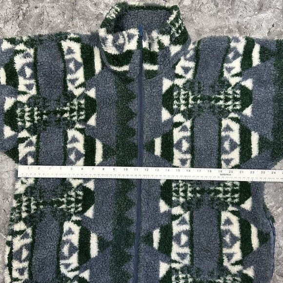 Vintage Monterey Aztec Fleece Jacket Women Size M Full Zip Collared Made In USA - Picture 6 of 7